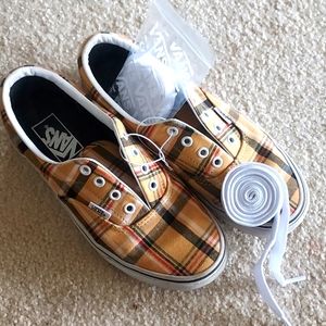 Vans Era Plaid Yellow & White Skate Shoes